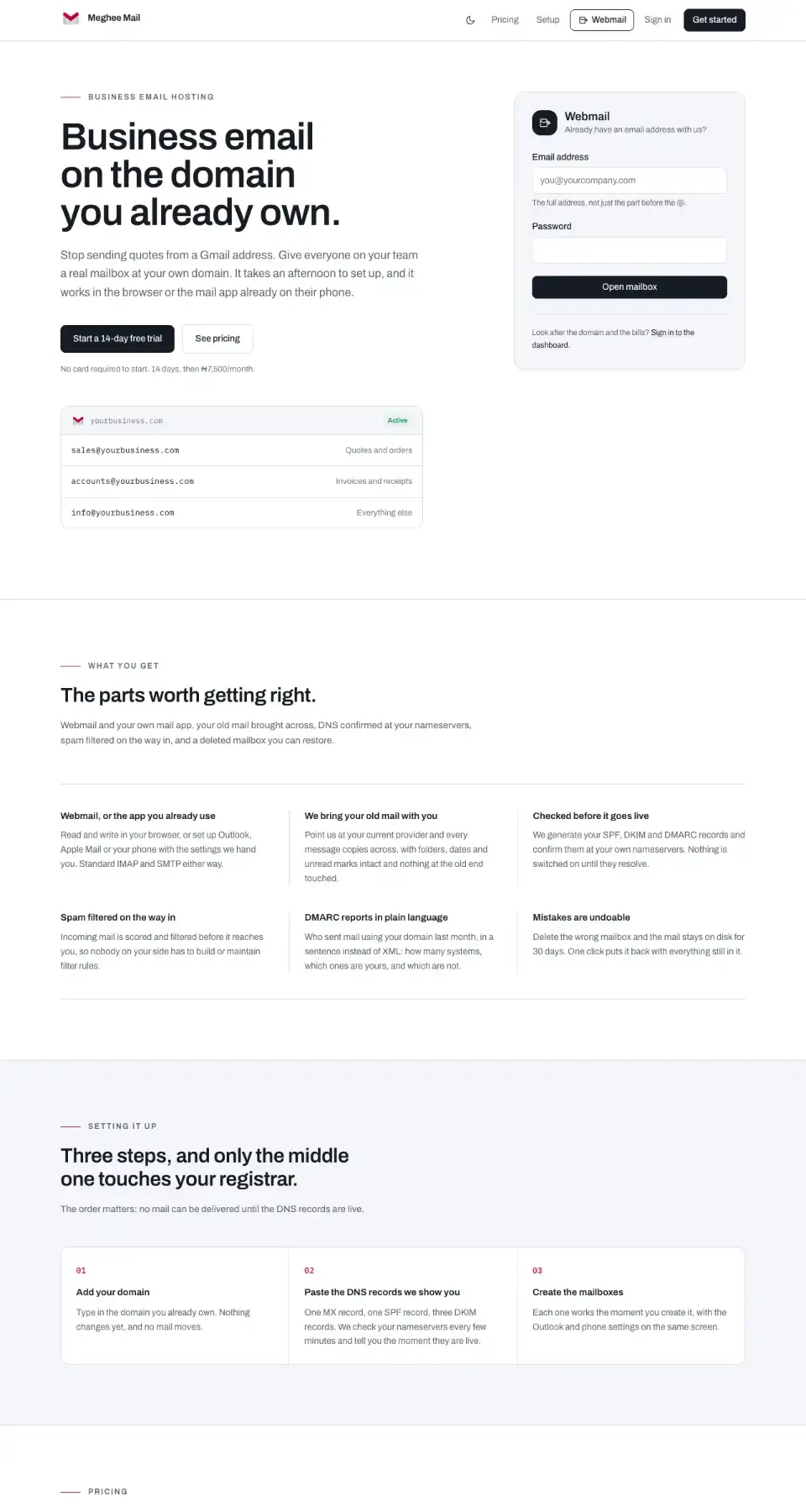 Meghee Mail website